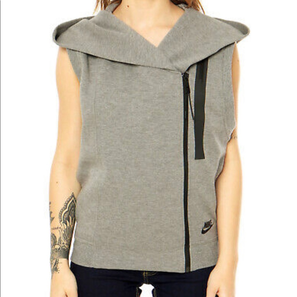 Nike sleeveless zip up hoodie